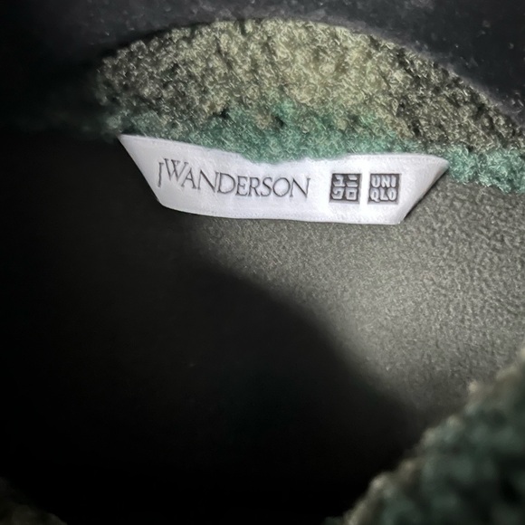 Uniqlo x JW Anderson green windproof outer fleece printed jacket size S - Picture 8 of 9